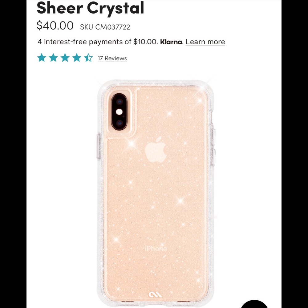 NWT casemate iPhone 7s clear glitter case